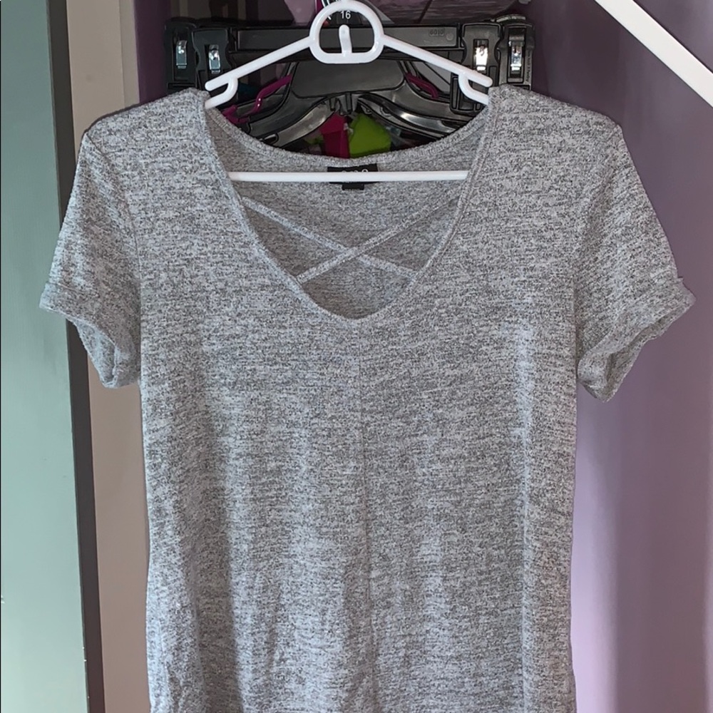 Ana Gray Trendy Short Sleve Tee